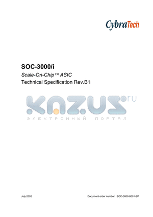 SOC-3000 datasheet - Scale-On-Chip ASIC Technical Specification Rev.B1