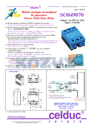 SO849070 datasheet - Power Solid State Relay