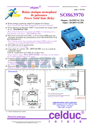 SO863970 datasheet - Power Solid State Relay