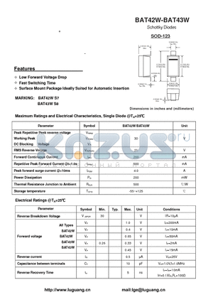 SOD-123 datasheet - Schottky Diodes