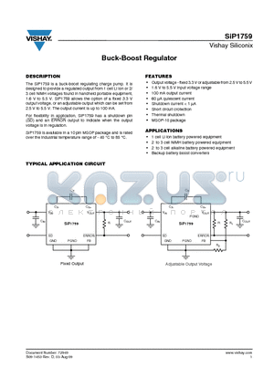 SIP1759 datasheet - Buck-Boost Regulator