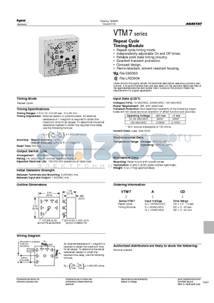 VTM7 datasheet - Repeat Cycle Timing Module