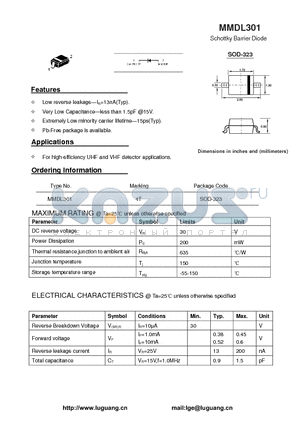 SOD-323 datasheet - Schottky Barrier Diode