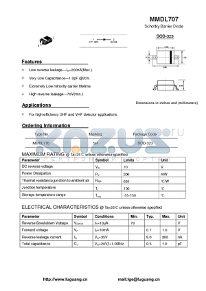 SOD-323 datasheet - Schottky Barrier Diode