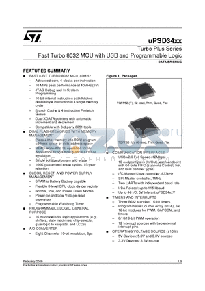 UPSD3422E-40U6T datasheet - Fast Turbo 8032 MCU with USB and Programmable Logic