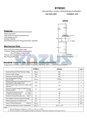 SOD-64 datasheet - Sintered Glass Junction ,Ultrafast Avalanche Rectifier