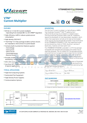 VTM48EH015T050A00 datasheet - Current Multiplier