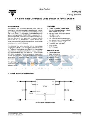 SIP4282DVP-1-T1-E3 datasheet - 1 A Slew Rate Controlled Load Switch in PPAK SC75-6