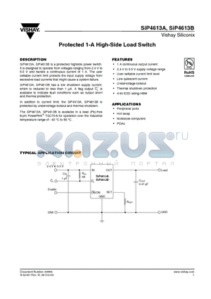 SIP4613BDVP-T1-E3 datasheet - Protected 1-A High-Side Load Switch