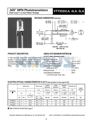 VTT3323LA datasheet - .025 NPN Phototransistors