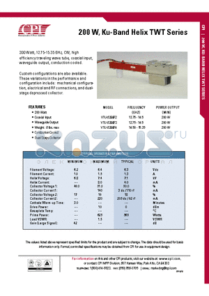 VTU-6299F4 datasheet - 200 W, Ku-Band Helix TWT Series