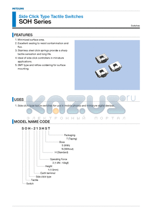 SOH-213HNT datasheet - Side Click Type Tactile Switches