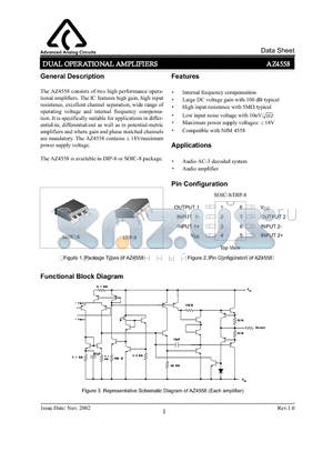 SOIC-8 datasheet - DUAL OPERATIONAL AMPLIFIERS