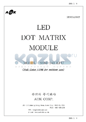 SOM-240LFU datasheet - LED DOT MATRIX MODULE