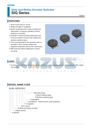 SIQ-02FVS1 datasheet - Slide and Rotary Encoder Switches