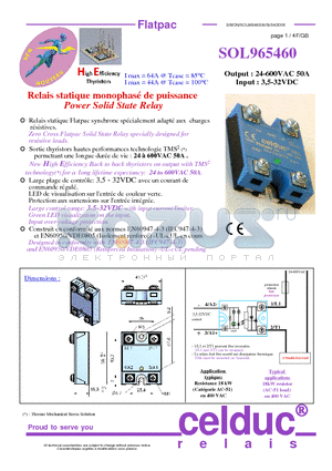 SOL965460 datasheet - Power Solid State Relay