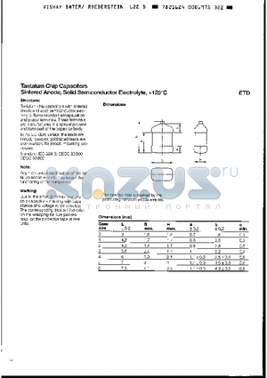 TD20100XXX datasheet - Trantalum Chip Capacitors Sintered Anode, Solid Semiconductor Electrolyte, 125
