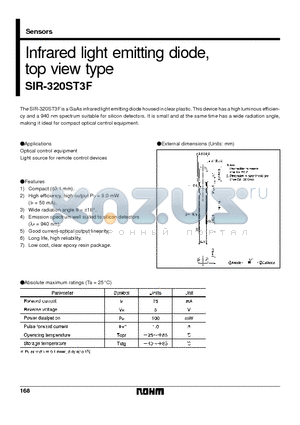 SIR-320ST3F datasheet - Infrared light emitting diode, top view type