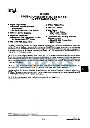 TD27C513-170V10Q datasheet - PAGE-ADDRESSED 512K (4 x 16K x 8) UV ERASABLE PROM