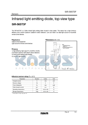 SIR-56ST3F datasheet - Infrared light emitting diode, top view type