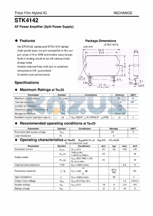 STK4142 datasheet - AF Power Amplifier