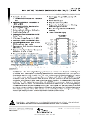 TPS5120-EP datasheet - DUAL OUTPUT, TWO-PHASE SYNCHRONOUS BUCK DC/DC CONTROLLER
