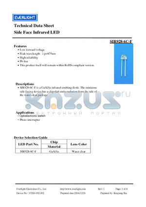 SIR928-6C-F datasheet - Side Face Infrared LED