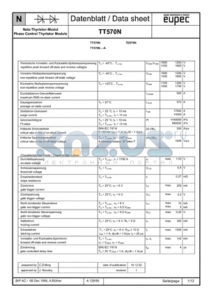 TD570N datasheet - Phase Control Thyristor Module