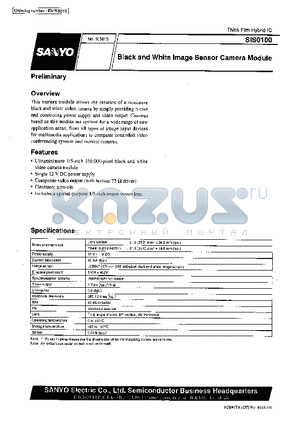 SIS0100 datasheet - Black and White Image Sensor Camera Module