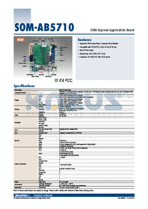 SOM-AB5710-5786A1E datasheet - COM-Express Application Board