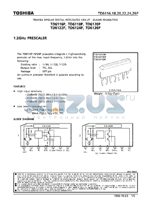 TD6124P datasheet - 1.2GHz PRESCALER