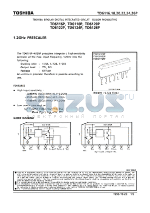 TD6116P datasheet - 1.2GHz PRESCALER