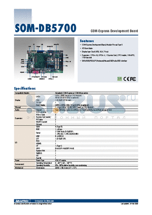 SOM-DB5700-00A2E datasheet - COM-Express Development Board