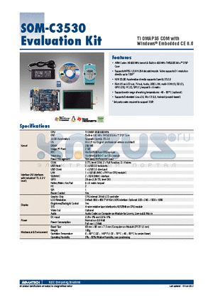 SOM-C3530DK-B00E datasheet - TI OMAP35 COM with Windows^ Embedded CE 6.0