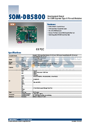 SOM-DB5800 datasheet - Development Board for COM Express Type 6 Pin-out Modules