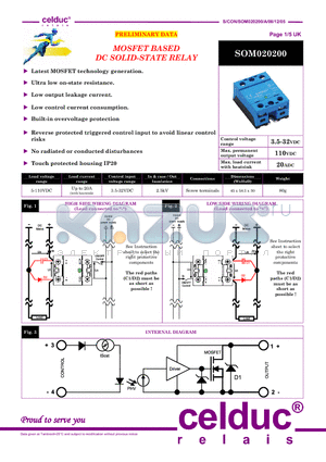 SOM020200 datasheet - MOSFET BASED DC SOLID-STATE RELAY