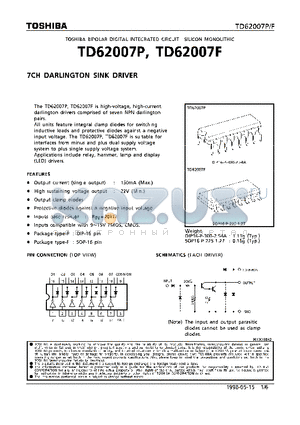 TD62007 datasheet - 7CH DARLINGTON SINK DRIVER