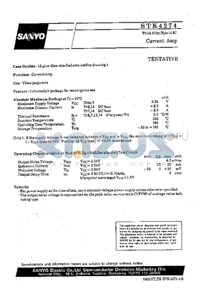 STK4274 datasheet - Current Amp