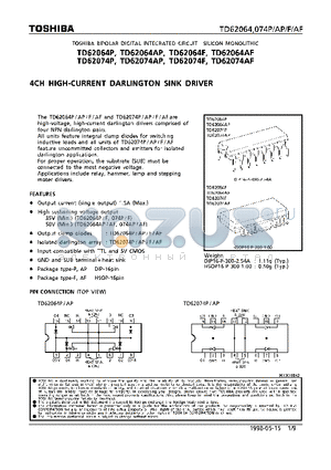 TD62064AF datasheet - 4CH HIGH-CURRENT DARLINGTON SINK DRIVER