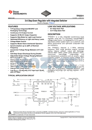 TPS53311RGTR datasheet - 3-A Step-Down Regulator with Integrated Switcher