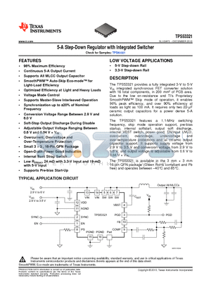 TPS53321 datasheet - 5-A Step-Down Regulator with Integrated Switcher