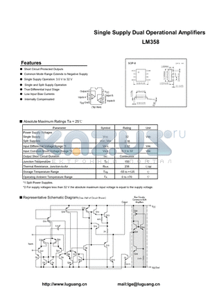 SOP-8 datasheet - Single Supply Dual Operational Amplifiers