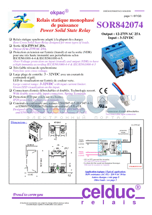 SOR842074 datasheet - Power Solid State Relay