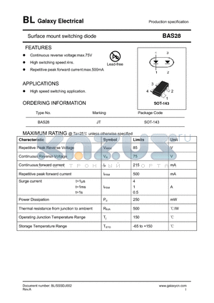 SOT-143 datasheet - Surface mount switching diode
