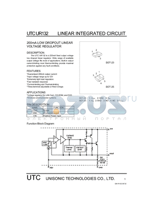 UR132 datasheet - LINEAR INTEGRATED CIRCUIT