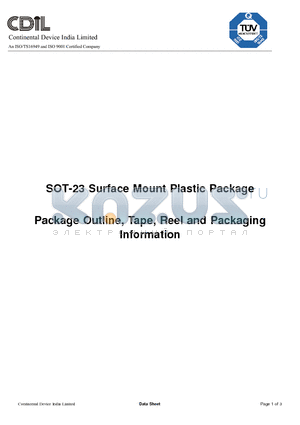 SOT-23 datasheet - SOT-23 Surface Mount Plastic Package