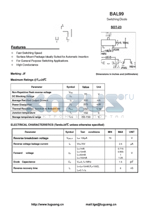 SOT-23 datasheet - Switching Diode