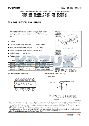 TD62105P datasheet - 7CH DARLINGTON SINK DRIVER