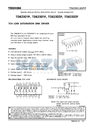 TD62301 datasheet - 7CH LOW SATURATION SINK DRIVER