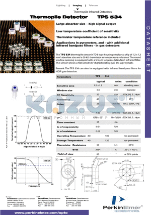 TPS534 datasheet - Thermopile Detector